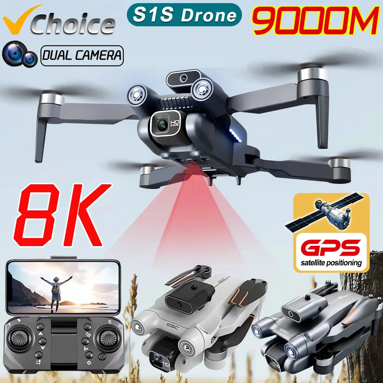 New S1S 5G GPS Drone Camera 8K – Drone Kit Professional recenzja i cena